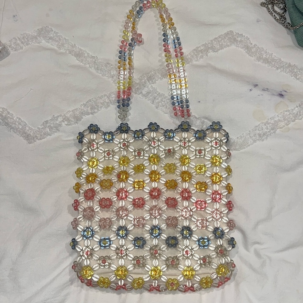 Flower beaded purse